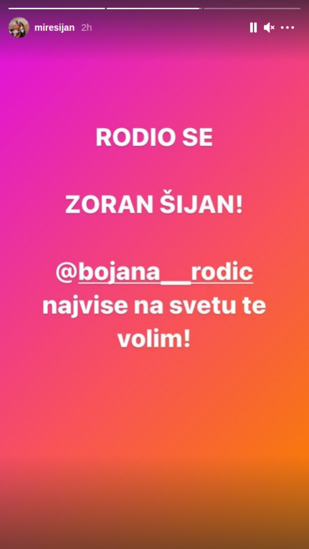 Mirko Šijan slavi rođenje sina