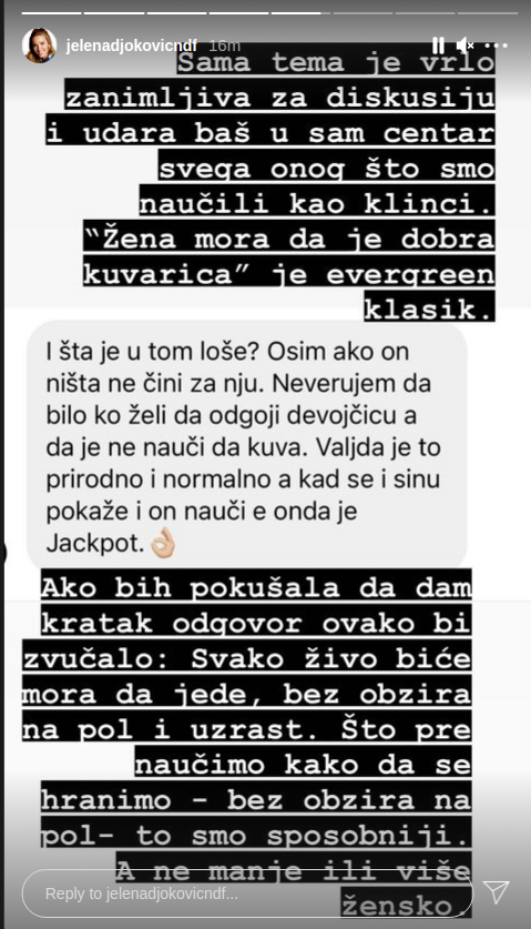 Jelena Đoković o vaspitanju