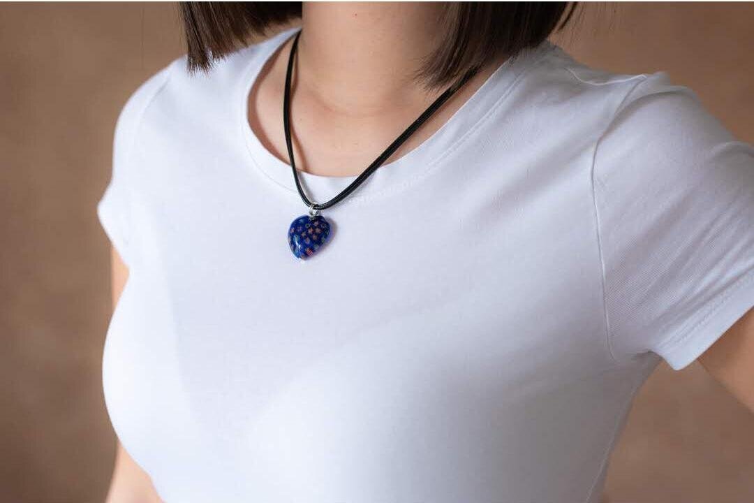 ogrlica frida navy blue heart