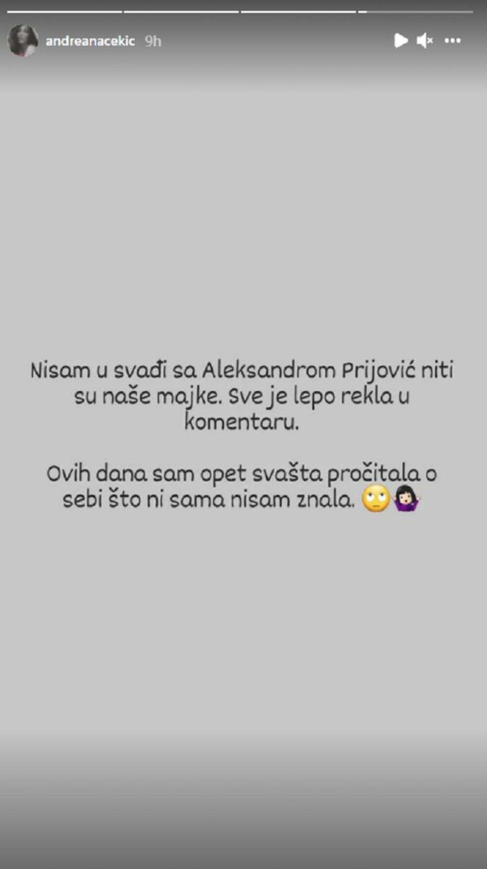 Andreana Čekić o svađi sa Aleksandrom Prijović