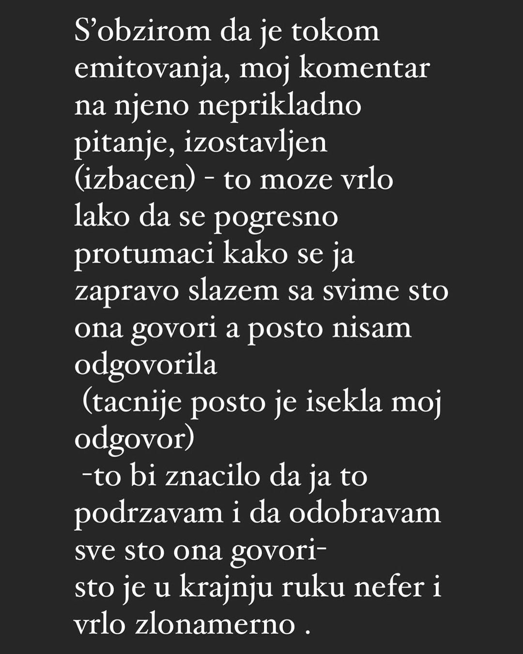 Kaća Živković o Sanji Marinković