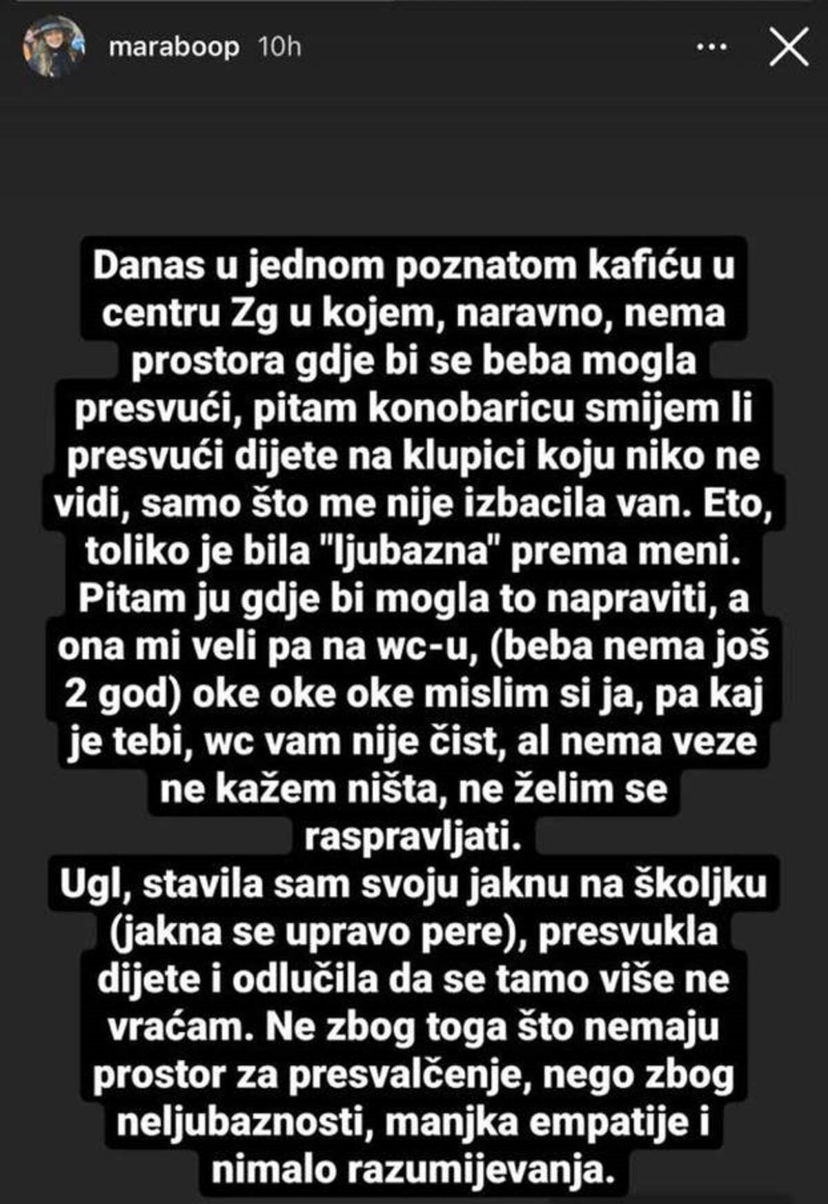 Marija Borić o neprijatnom iskustvu