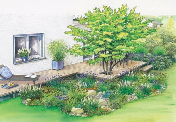 Podijum u bašti sa čarobnom pogledom