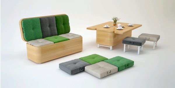 Udobna sofa koja se transformiše u sto