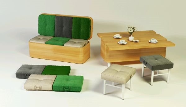 Udobna sofa koja se transformiše u sto