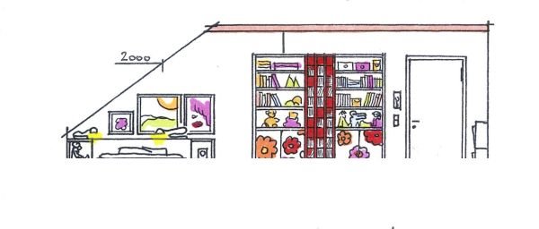 Uređenje potkrovlja: spavaća, dnevna i radna soba pod kosim krovom