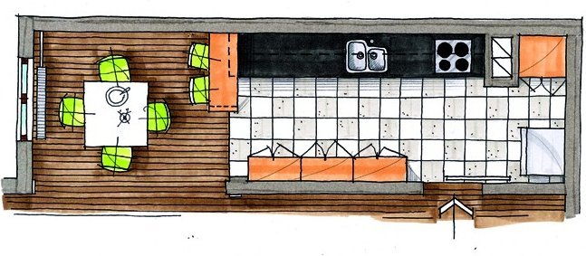 Udobna dvoredna kuhinja