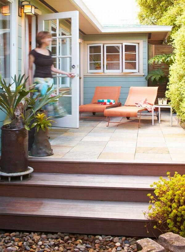 Moderne "deking" terase: kako da kombinujete drvo, kamen i pločice