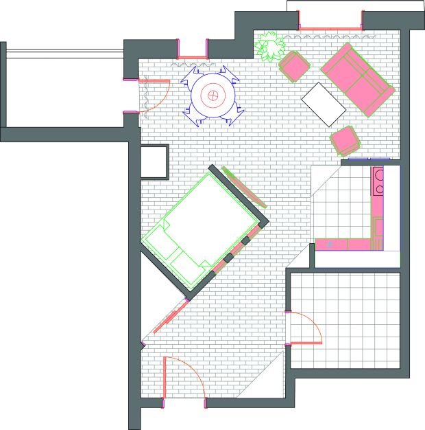 Saveti stručnjaka: kako urediti jednosoban stan tako da se zakloni krevet i izdvoji deo za spavanje (SKICA)