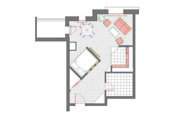 Izdvojeni krevet u malom stanu