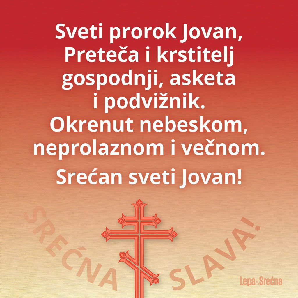 cestitke za slavu sveti jovan