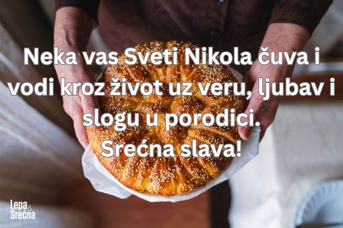 Neka vas Sveti Nikola čuva i vodi kroz život uz veru, ljubav i slogu u porodici. Srećna slava!.png