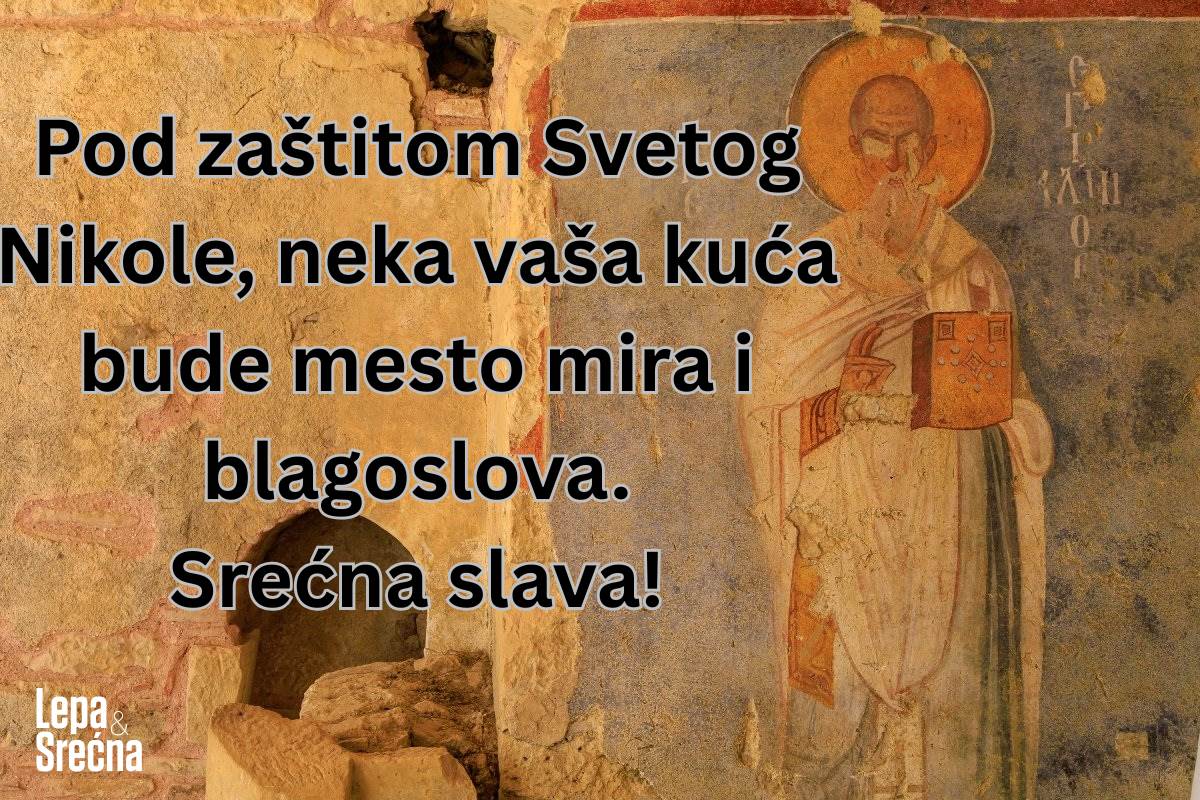 Pod zaštitom Svetog Nikole, neka vaša kuća bude mesto mira i blagoslova. Srećna slava!.png