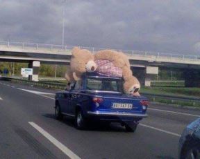 Poklon koji je nasmejao celu Srbiju: plišani medved stiže fiatom 1300! (FOTO)