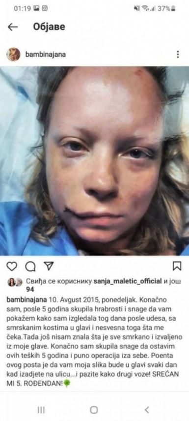 Ćerka Radmile Živković objavila fotografije nakon udesa