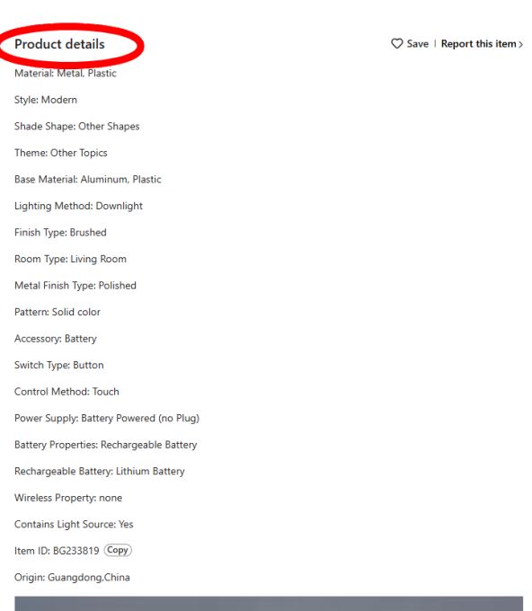 Temu specifikacije proizvoda