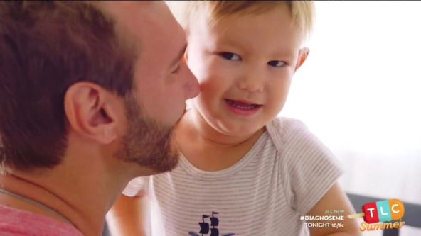 Nik Vujičić sa svojim detetom