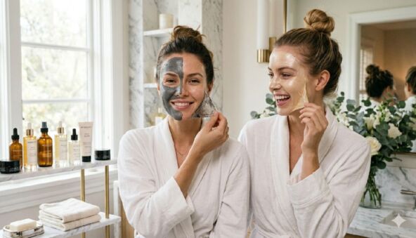 žene skidaju peel off masku
