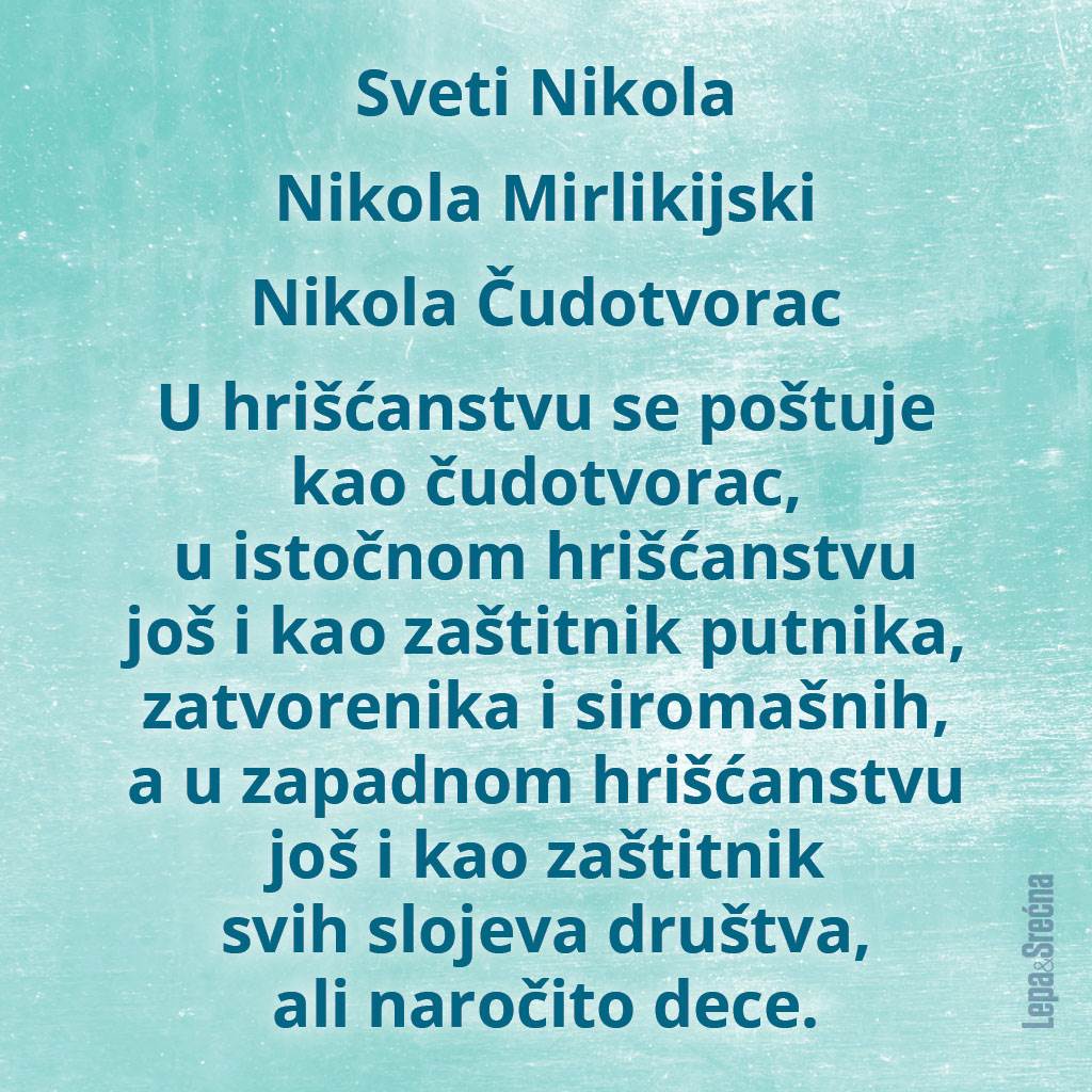 Običaji za Svetog Nikolu i čestitke za slavu