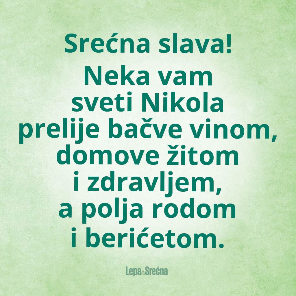 Običaji za Svetog Nikolu i čestitke za slavu