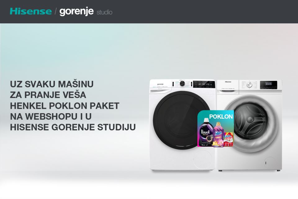 Uz Hisense ili Gorenje veš mašinu Henkel poklon paket