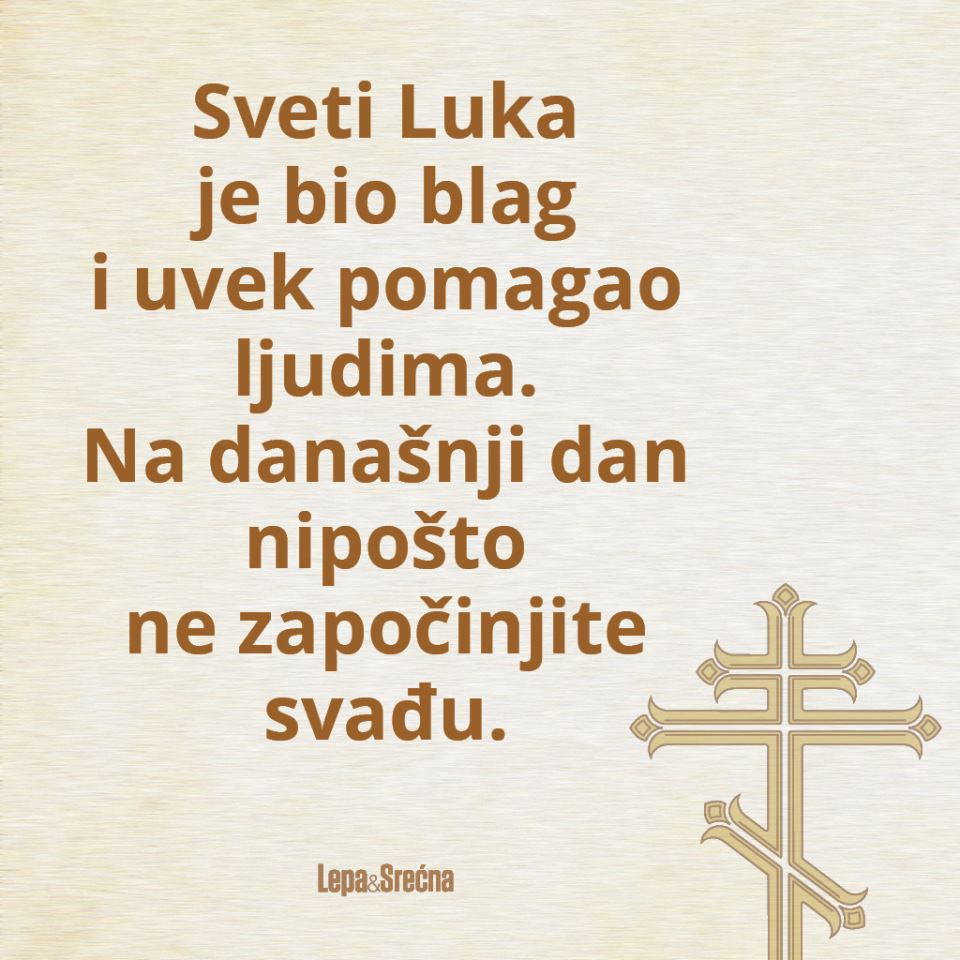 Običaji na slavu Svetog Luke